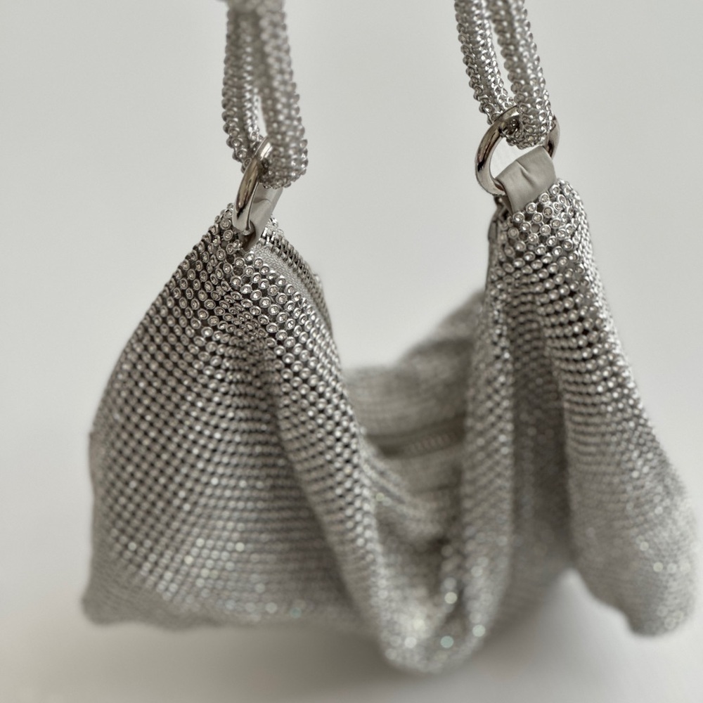 Rhinestone Purse Silver Hobo Purse - Picture 5 of 5